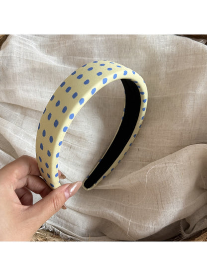 Gifty - Polka Dot Padded Fabric Wide Form Headband