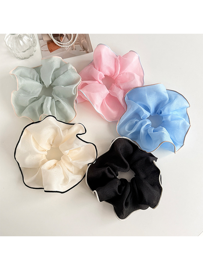 Gifty - Polyester Contrast Trim Oversized Scrunchie