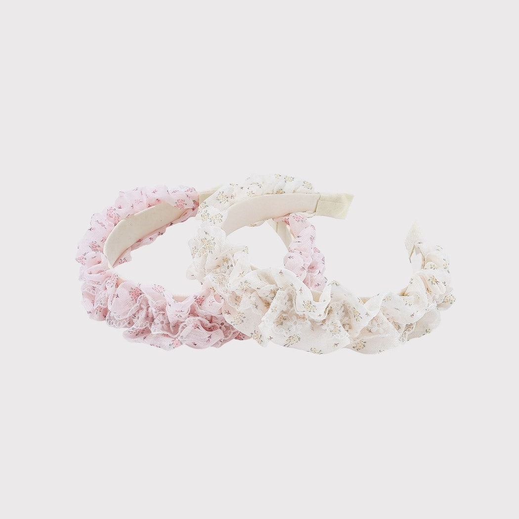 Gifty - Pastel Floral Pattern Ruffle Fabric Headband