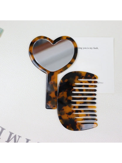 Mirroray - Acetic Acid Plate Makeup Mirror Comb Set