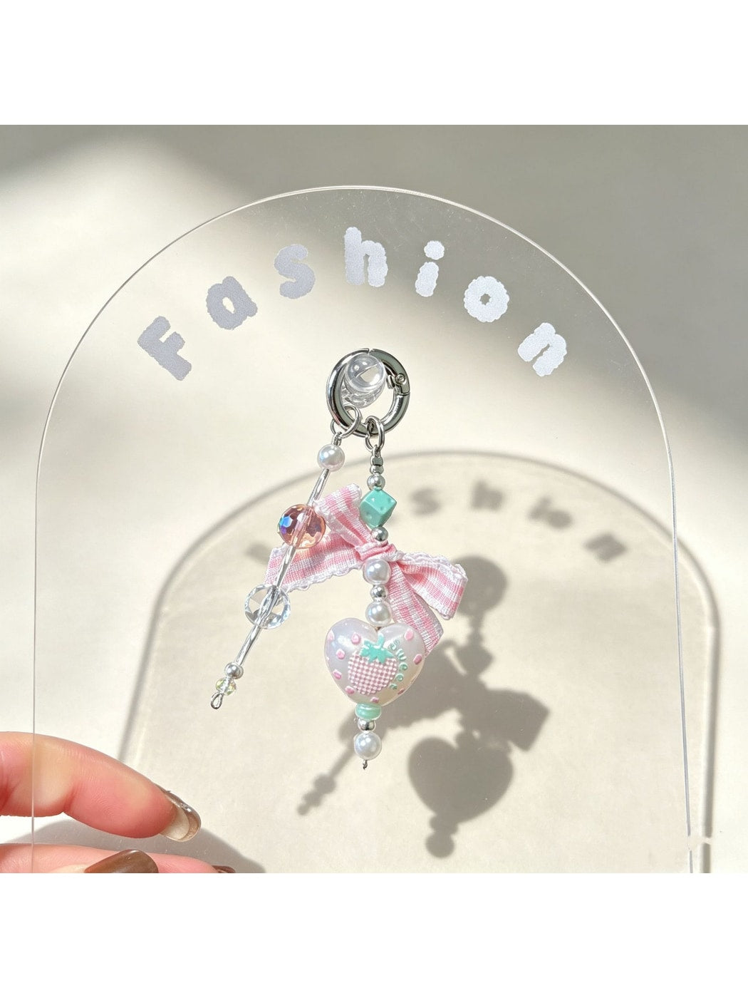 Keypus - Cartoon Bow Beaded Phone Charm Keychain