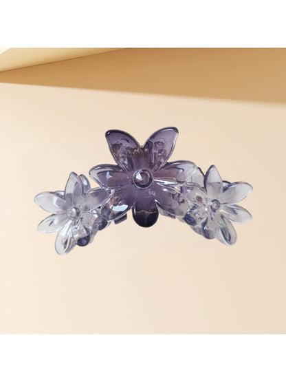 Beau - Gradient Flower Shaped Plastic Alloy Claw Clip