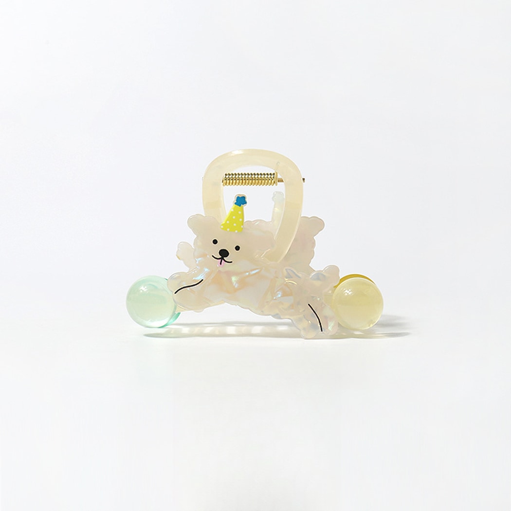 Beau - Acrylic Cartoon Puppy Flying Pose Claw Clip