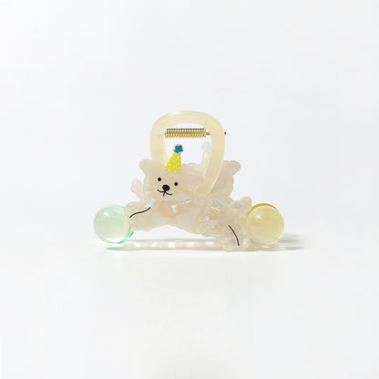 Beau - Acrylic Cartoon Puppy Flying Pose Claw Clip
