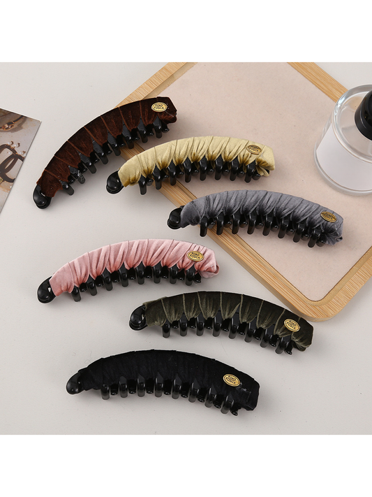 Beau - Curved Velvet Wrapped Hair Clip