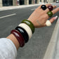 Lovra solid color open cuff bracelet in matte finish on white background