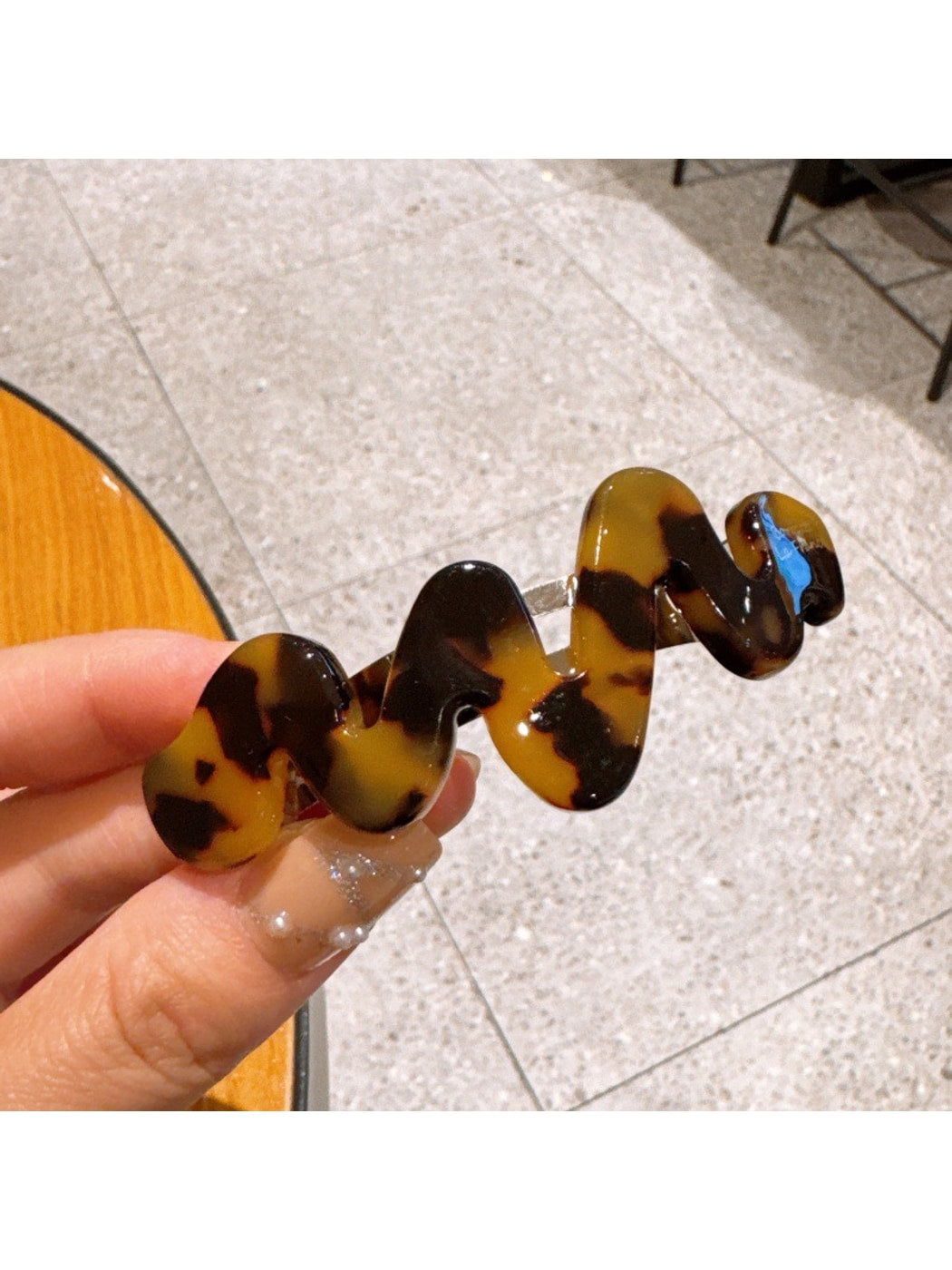 Beau - Geometric Wave Acetate Fiber French Barrette