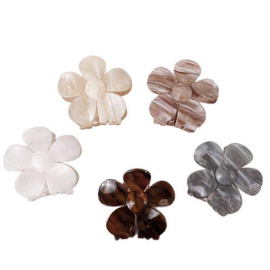 Beau - Muted Marble Floral Design Claw Clip