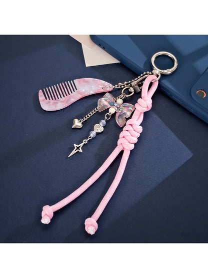 Keypus - Heart Detail Comb Pendant Phone Charm Keychain