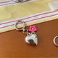 Keypus - Alloy Heart and Flower Bag Hanging Keychain