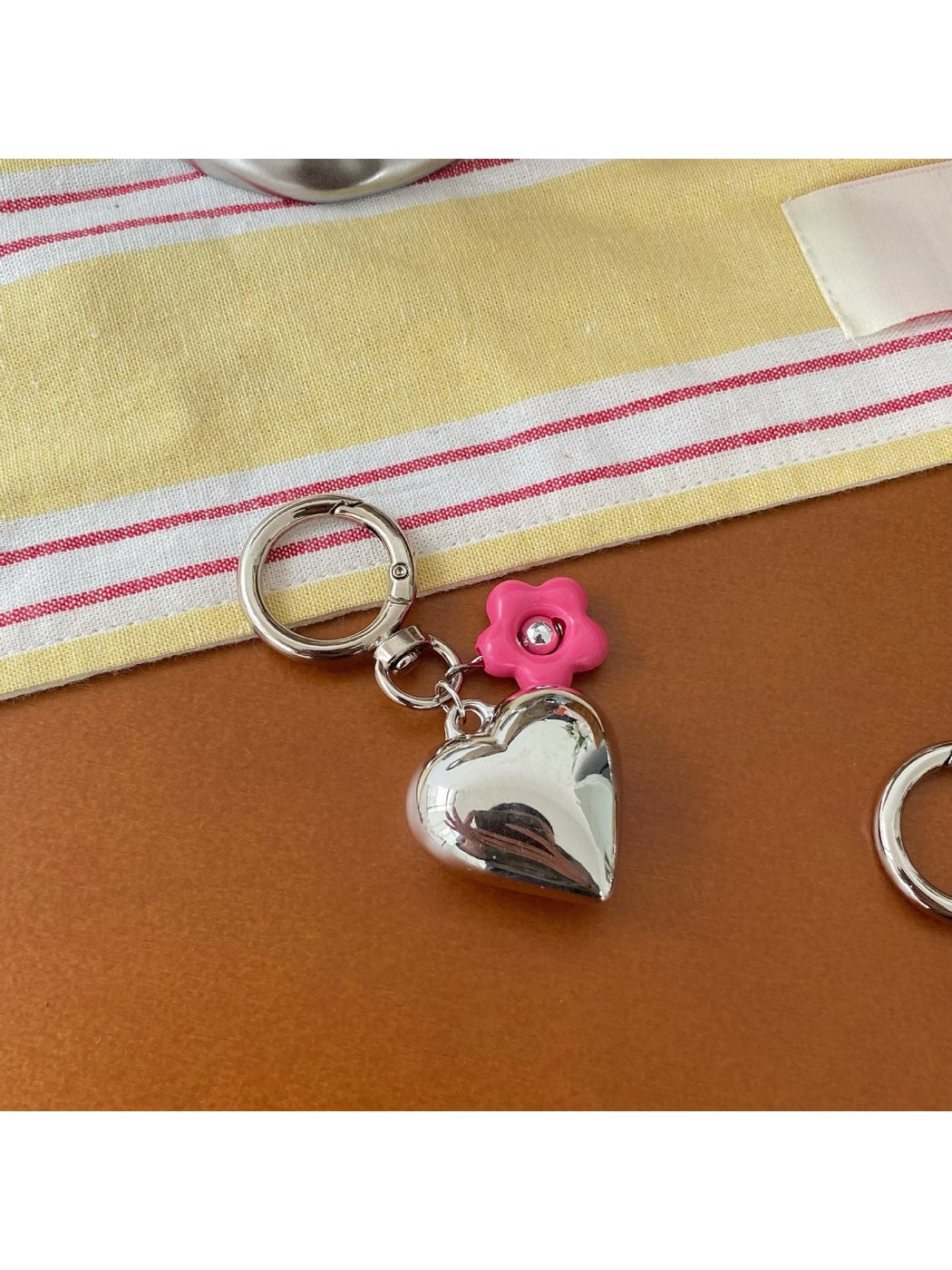 Keypus - Alloy Heart and Flower Bag Hanging Keychain