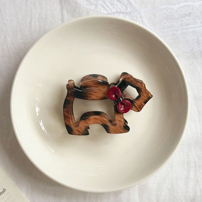 Beau - Playful Dog Shape Acetate Claw Clip