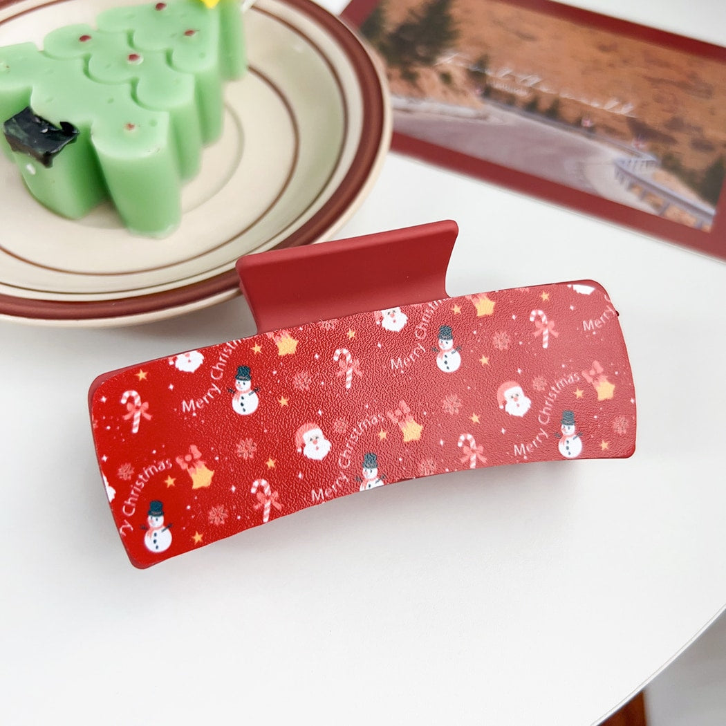 Beau - Sweet Christmas Theme Rectangular Claw Clip