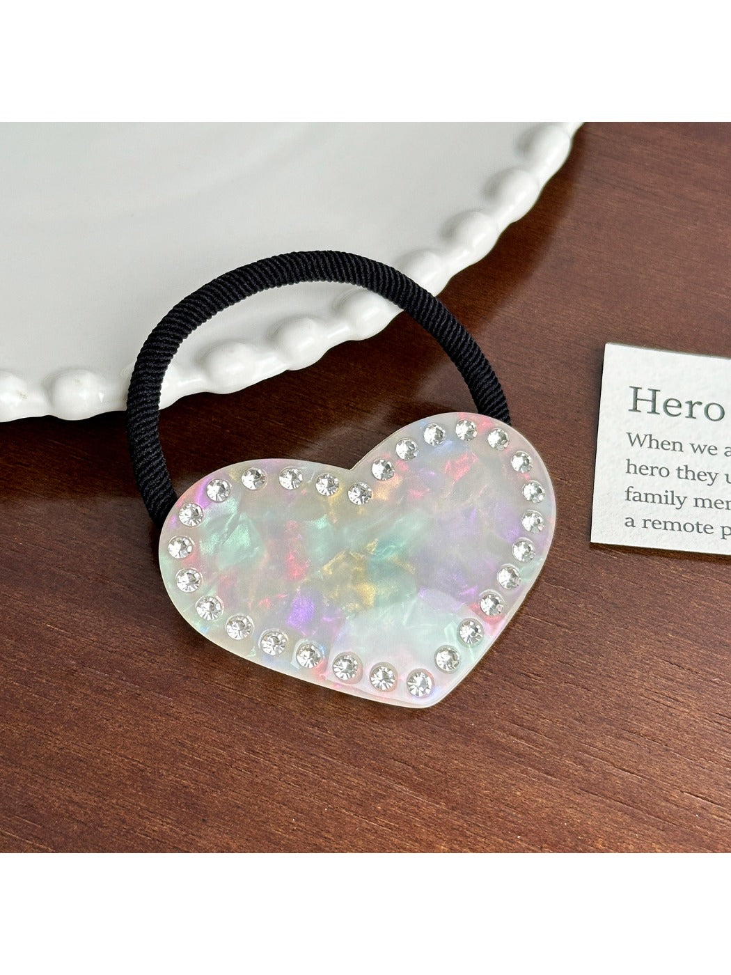 Gifty-Heart Acetate Hair Clip Ponytail Holder Edge Clip