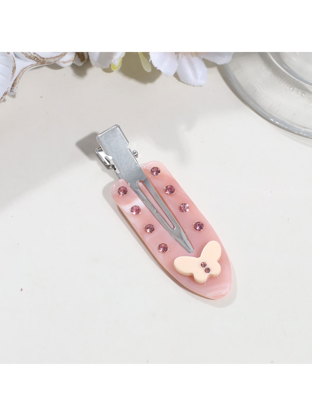 Beau - Acrylic Alloy Floral Butterfly Side Hair Clip