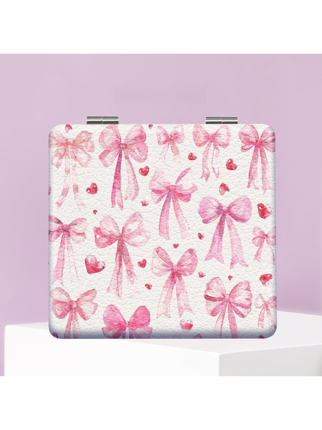 Mirroray - Bow Print Foldable Compact Makeup Mirror
