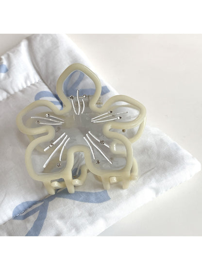 Beau - Iridescent Transparent Flower-Shaped Hair Clip