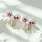 Earedge - Bow Detail Double Teardrop Alloy Stud Earrings
