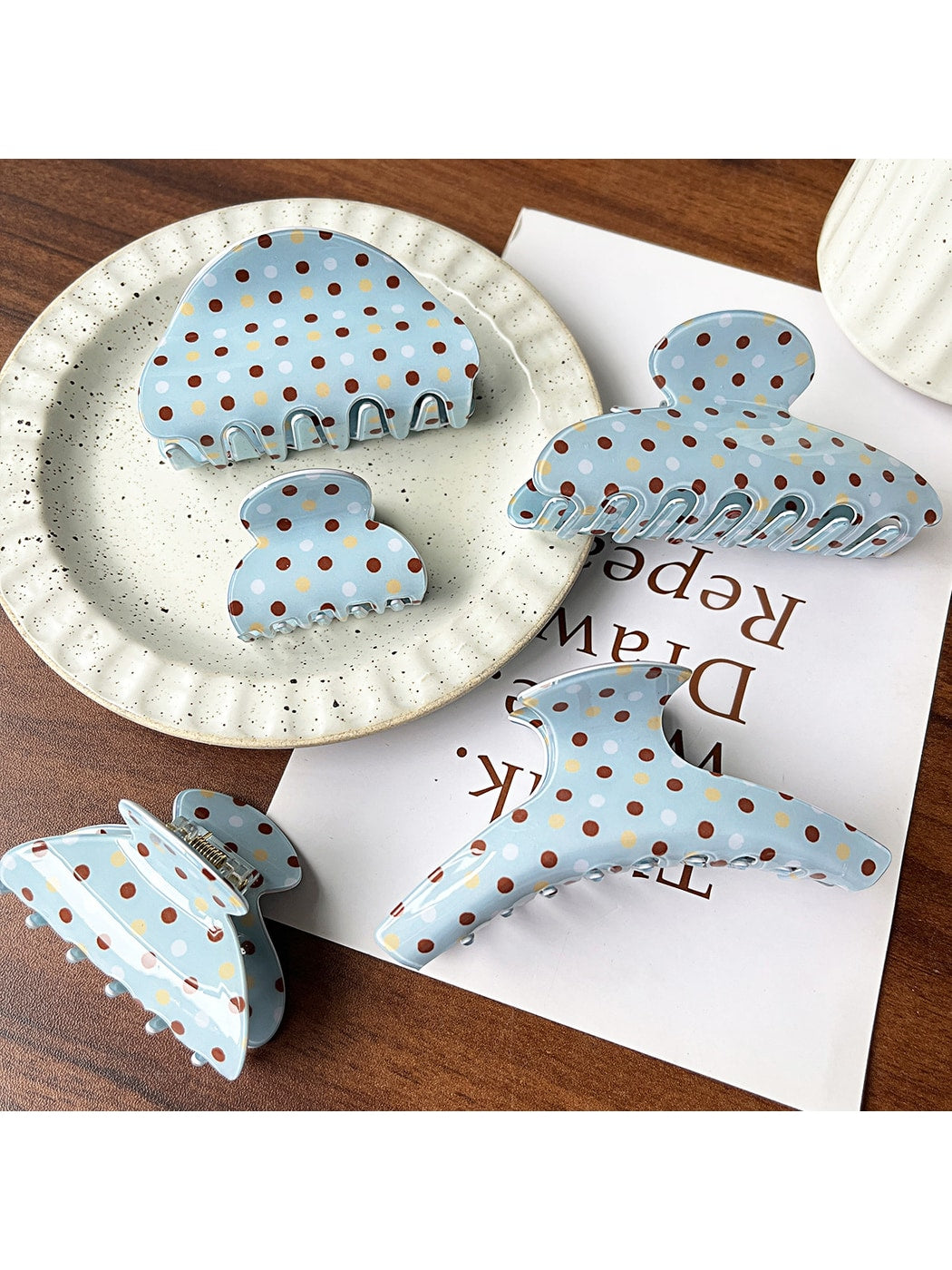 Beau - Modern Minimalist Polka Dot Claw Clip