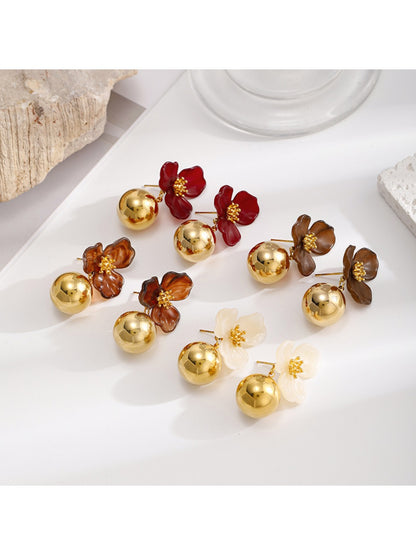 Earedge - Chic Flower Drop Earrings