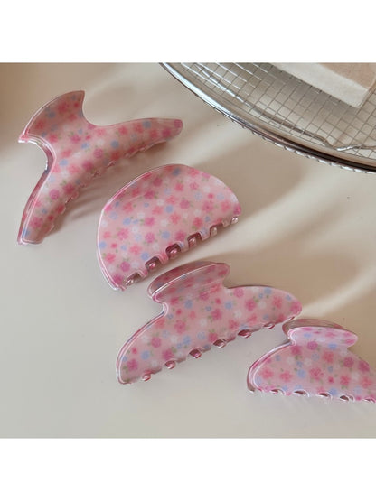 Beau - Pink Rose Patterned Hair Claw Clip