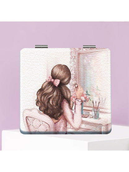 Mirroray - Cartoon Girl Portable Folding Makeup Mirror