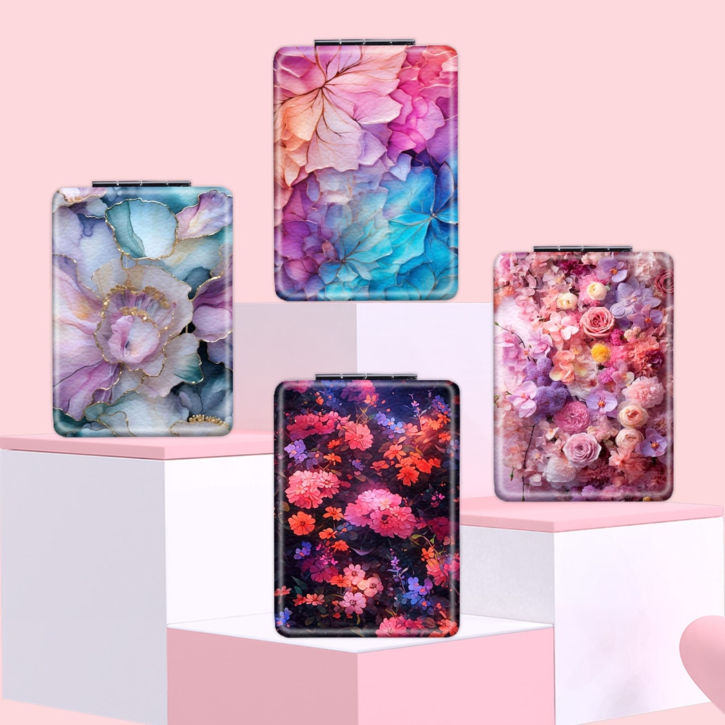Mirroray - Gradient Floral Compact Travel Makeup Mirror