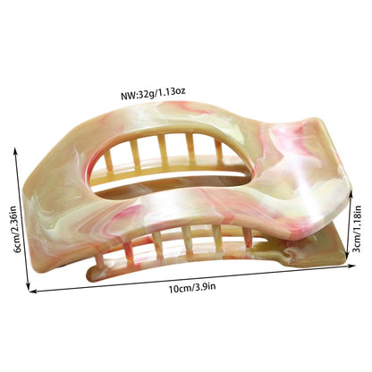 Beau - Marble Pattern Geometric Oval Hair Clip