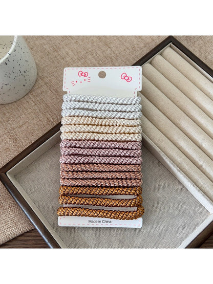 Gifty - Minimalist Braided Hair Ties Set Thick Scrunchies