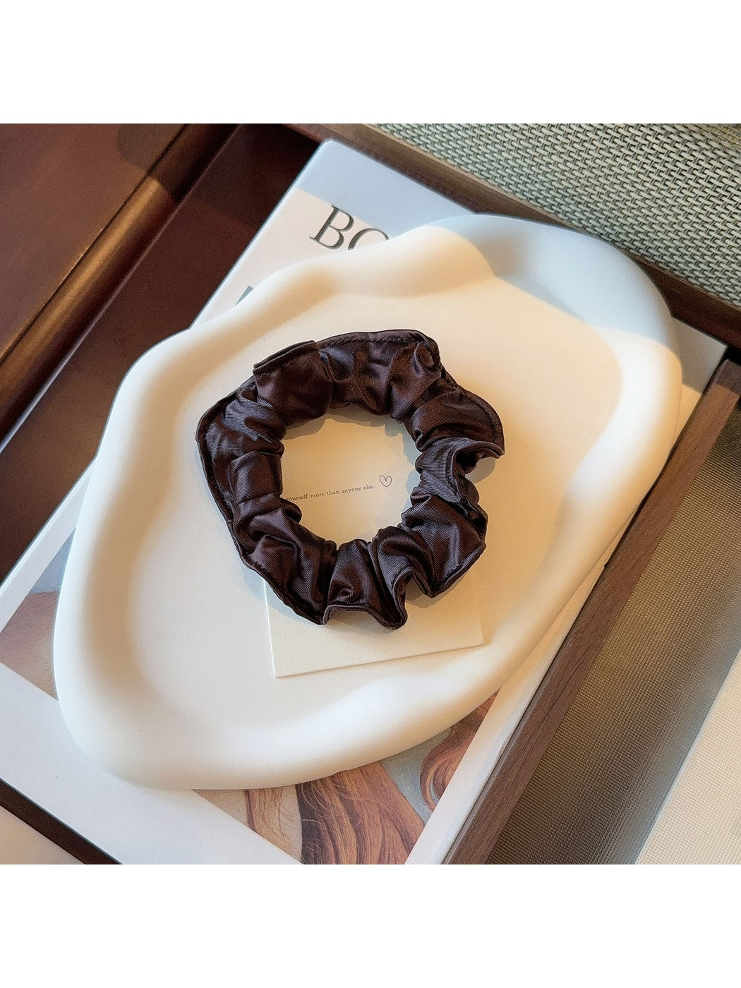 Gifty - Satin Finish Ruffle Fabric Scrunchie