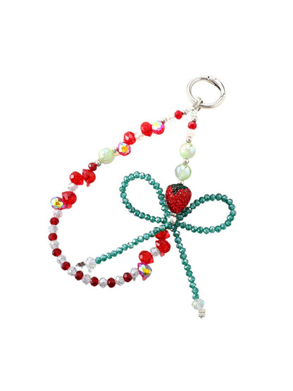 Keypus - Sparkling Strawberry Bow Keychain