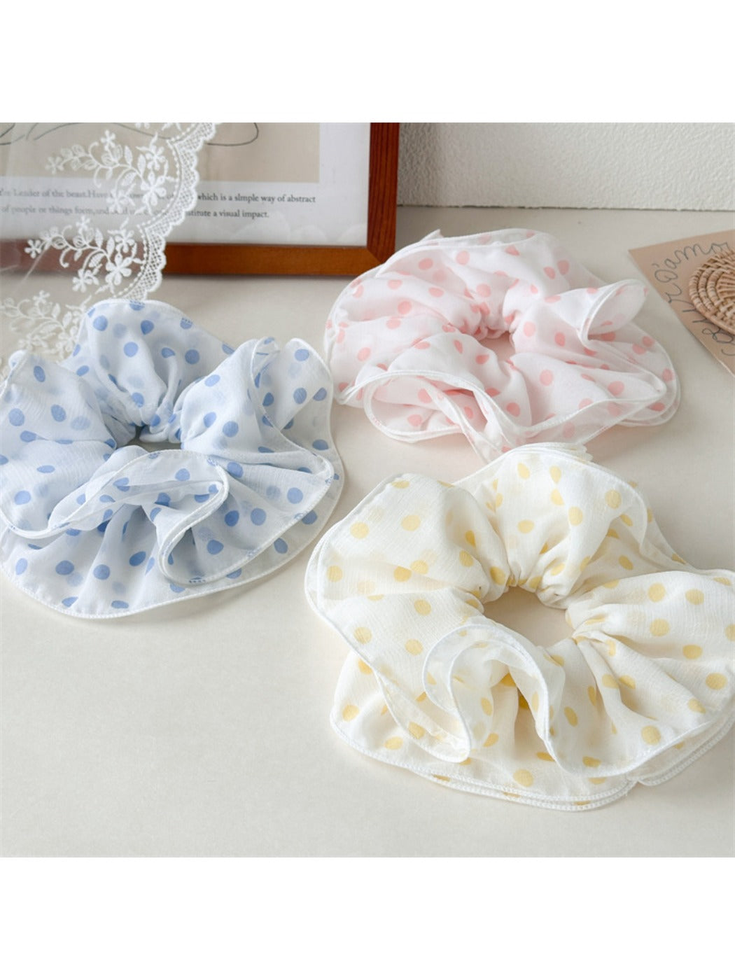 Gifty - Colorful Crinkle Dot Hair Ties