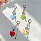 Keypus - Alloy Floral Heart Pendant Bag Charm Keychain