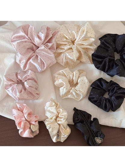 Gifty - Polka Dot Ruched Satin Finish Scrunchie