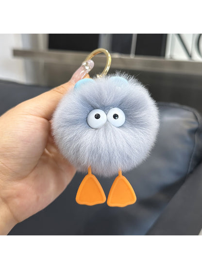Keypus - Fluffy Duck Keychain For Bags Backpacks