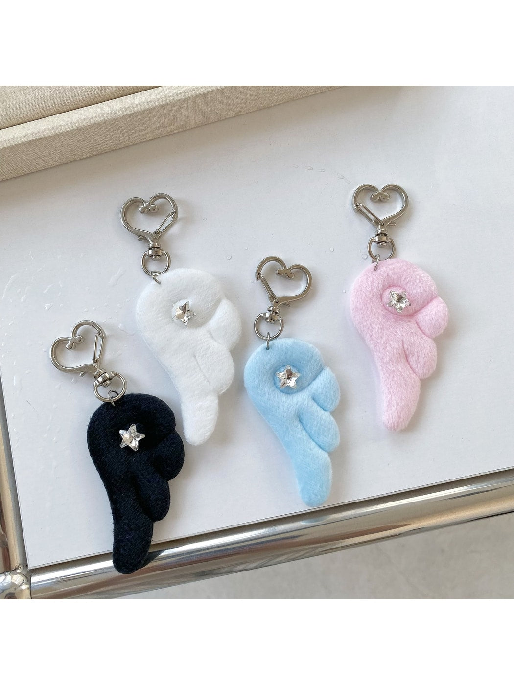 Keypus - Plush Look Angel Wing Purse Charm Keychain
