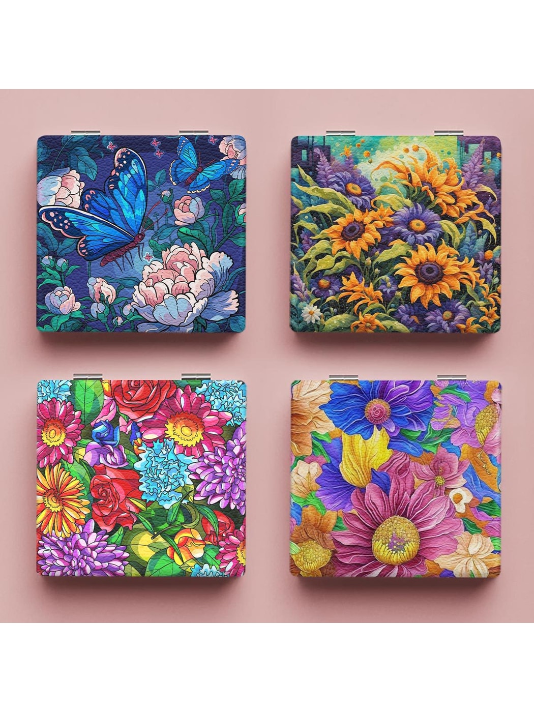 Mirroray - Sunflower Print Foldable Portable Makeup Mirror