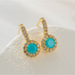 Earedge - Round Geometric Plated Stud Earrings