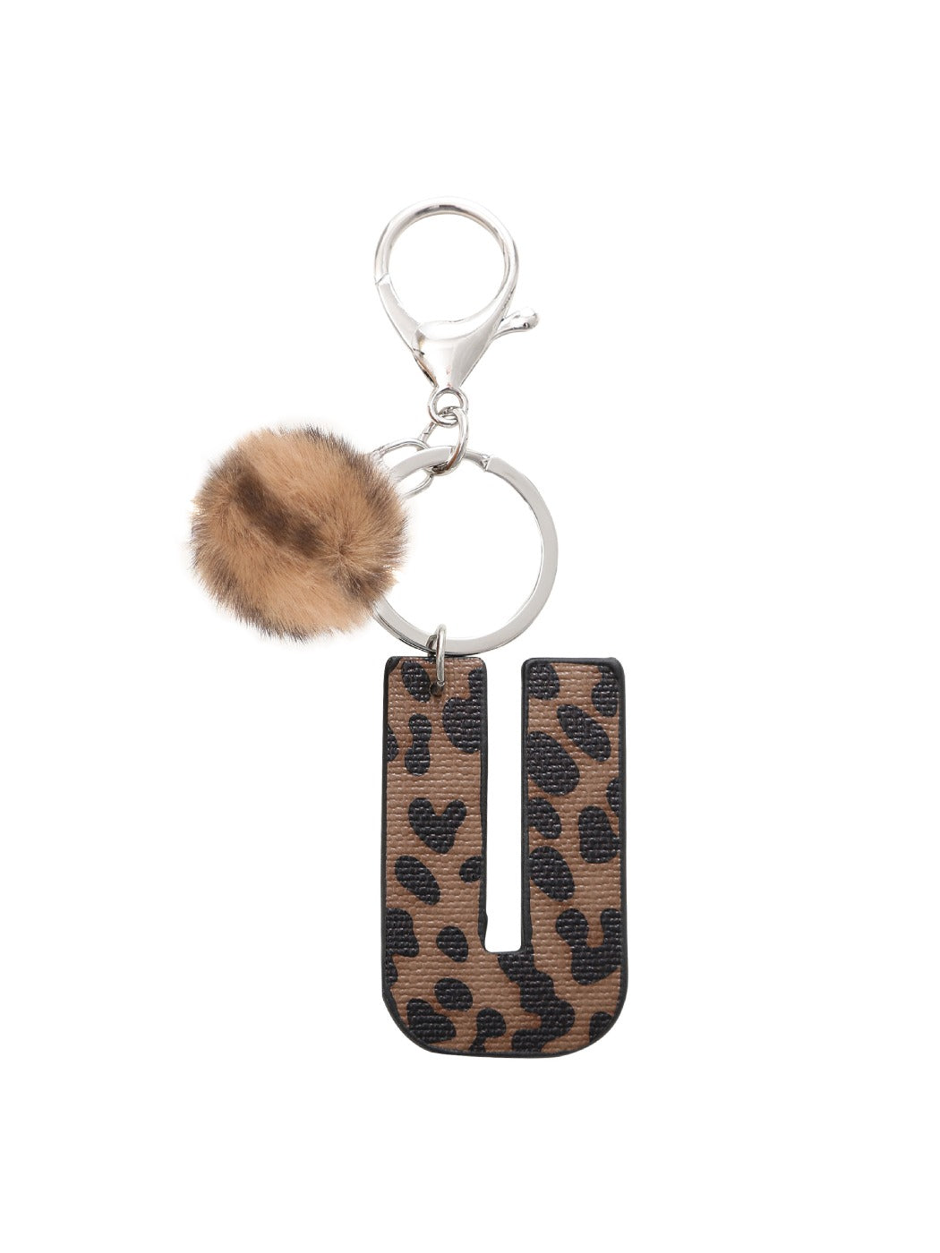 Keypus - Leopard Print Oil-Edged Letter Keychain