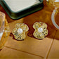 Earedge - Luxe Openwork Ruffled Stud Earrings