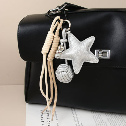 Keypus - Star PU Cord Knot Bag Charm Keychain