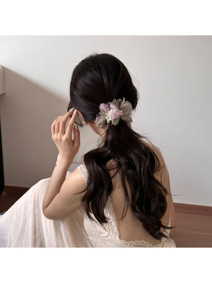 Gifty - Polyester Mesh Flower Ruffle Hair Tie