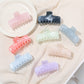 Beau - Marbled Plastic Flat Profile Hair Claw Clip