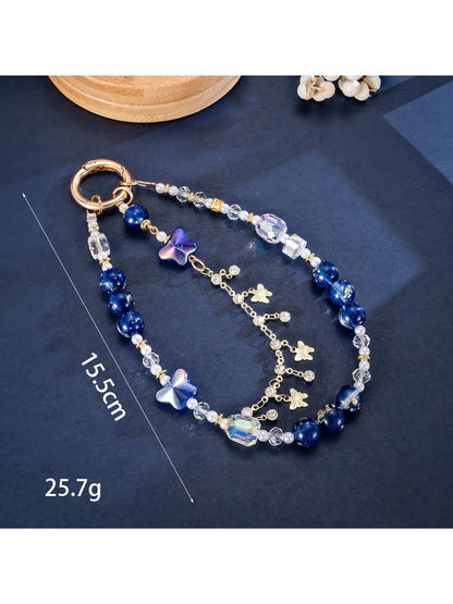 Keypus - Vintage Beaded Butterfly Pendant Phone Charm