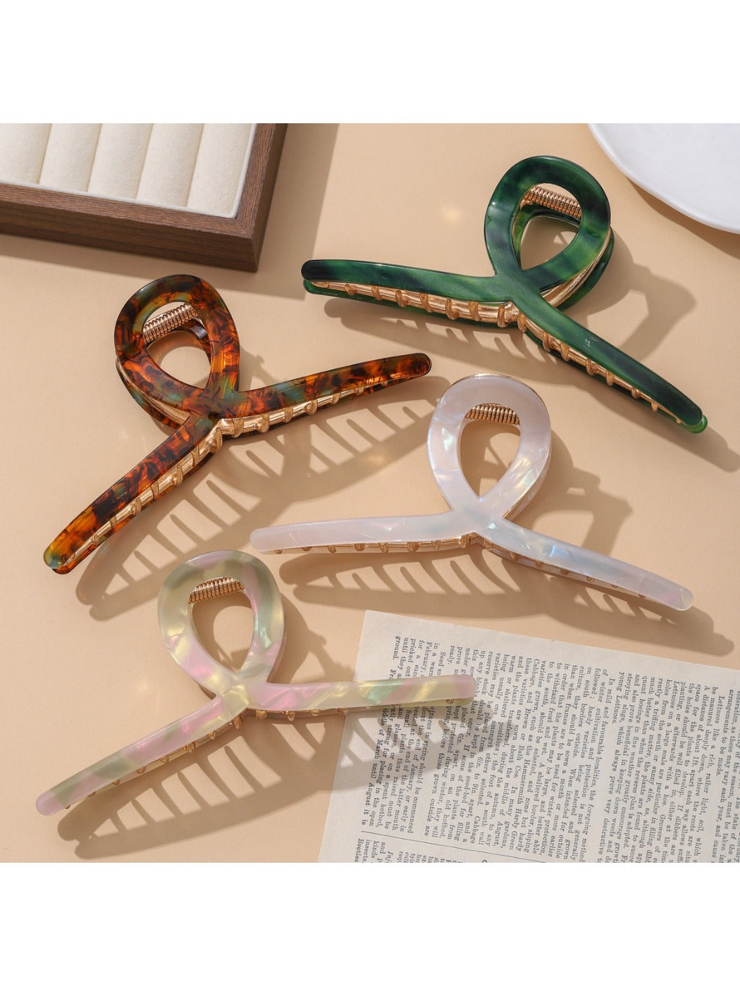 Beau - Elegant Large Cross Design Claw Clip