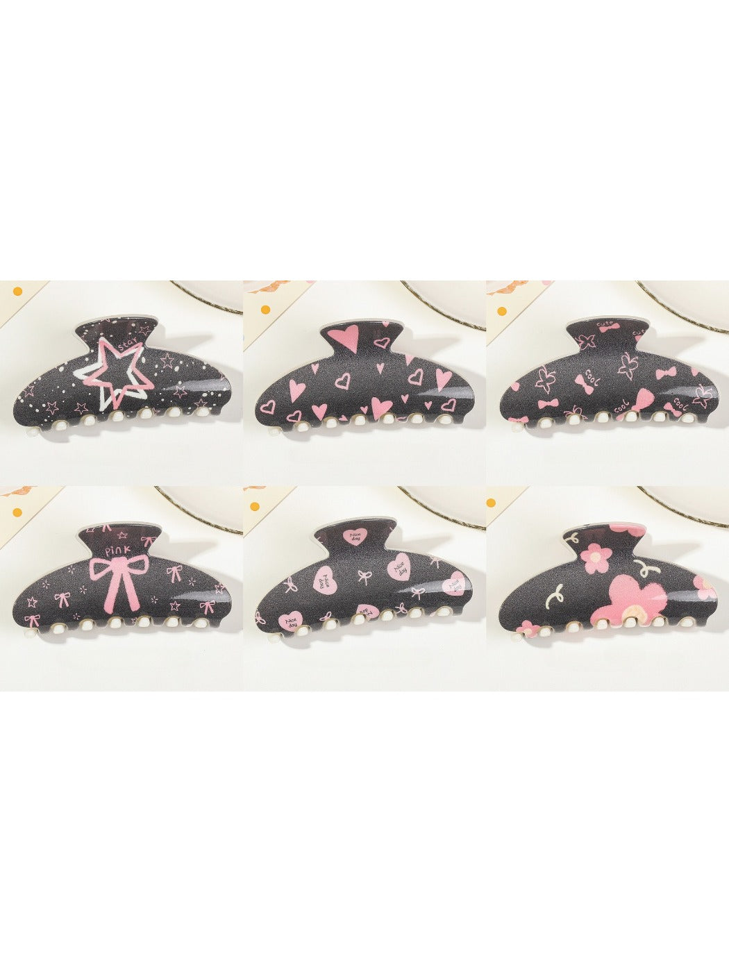 Beau - Black Square Tooth Claw Clip