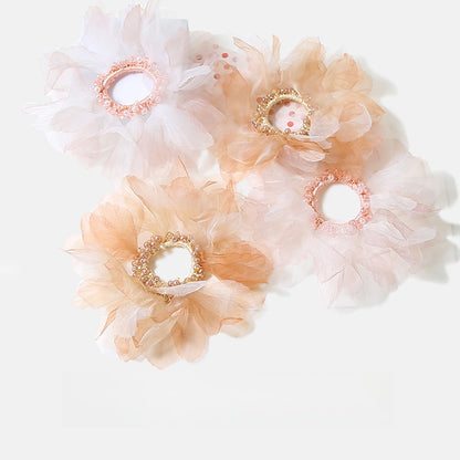 Gifty - Sheer Tulle Beaded Ring Ponytail Hair Tie