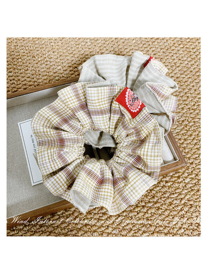 Gifty - Grace Khaki Plaid Hair Ring