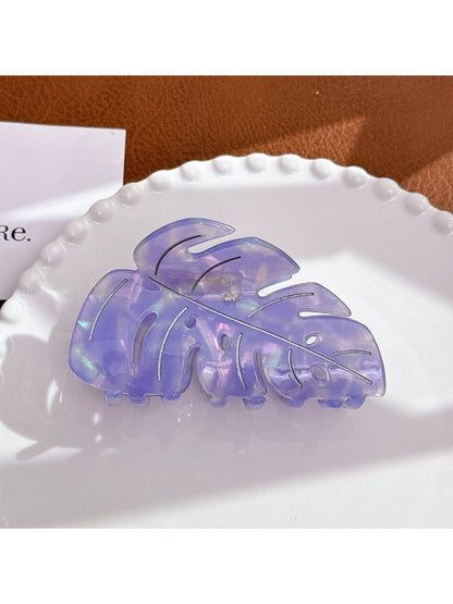 Beau - Leaf Shaped Hair Clip Large Acetate Hair Claw