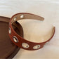 Gifty - Simple Punk Style PU Leather Alloy Detail Headband